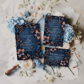 Midnight Copper Floral Wedding Kaart