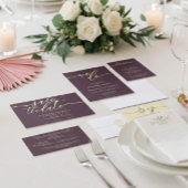 Midnight Fig & Champagne Basic Suite Trouwen Uitnodigingen Wikkel