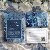 Elegant Dusty Blue Botanica & Foto Opslaan van de  Save The Date