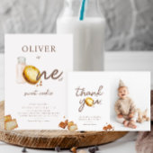 Milk & Cookies Eerste Verjaardagsfeestuitnodiging Ronde Sticker