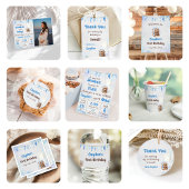 Melk en koekjes jongen verjaardagsfeestje bedankkaart