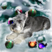 Miniatuur Schnauzer Kerstmis Keramische Bal Ornament