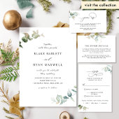 Elegant en eenvoudig groen bruiloft uitnodiging