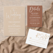 Brown Boho minimalistisch huwelijksprogramma (Personaliseer de collectie van deze zelfstandige maker.)