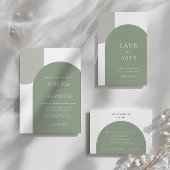 Minimale Sage Groen Boho Boog Eenvoudig Script Tro Save The Date