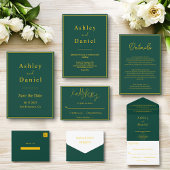 Elegante luxe groen en goud minimale bruiloft save the date