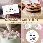Minimal Cute Cake Logo Bakery Ingredient Ronde Sticker