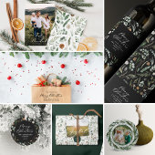 Zwarte botanische elegante moderne cadeaudecor medium tafelloper