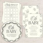 Minimal Hand Drawn Gender Neutral Baby Shower Papieren Bekers
