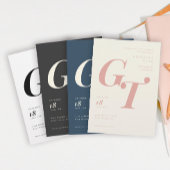 Minimale Initialen | Modern Elegant Navy Wedding Etiket