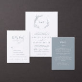 Minimale lebben | Blauw en wit monogram huwelijk Servet (Personaliseer de collectie van deze zelfstandige maker.)