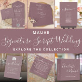 Mauve Elegant Handtekening Script Bruiloft Servet