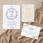 Minimalistische tak- en bladkransbruiloft kartonnen onderzetters (Personaliseer de collectie van deze zelfstandige maker.)