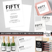 Modern Fifty and Fabulous Bold 50th Birthday Party Etiket