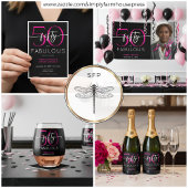 Modern Minimal Pink Fifty Fabulous Script Birthday Wijnglas Zonder Voet