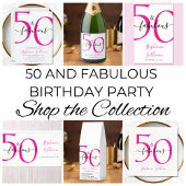 Fifty and Fabulous Script 50th Birthday Party Folie Uitnodiging