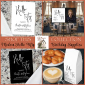 Modern Hello Fifty Name Date 50th Birthday Party Sparkling Wijnetiket