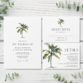 Minimale palmboom Tropische strand bruiloft Papieren Bordje (Personaliseer de collectie van deze zelfstandige maker.)