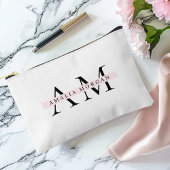 Minimaal pastelroze Initiaal & gepersonaliseerd Visitekaartje