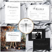 Minimale Typografie Zwart-wit bruiloft Kaart