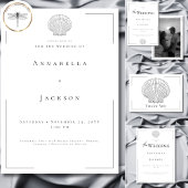 Minimale Typografie Zwart & Wit Shell Wedding Save The Date