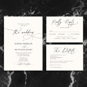 Budget Chic Script Photo Rehearsal Dinner Uitnodiging Briefkaart