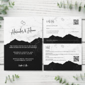 Informele minimalistische zwart-wit | QR-code RSVP Kaartje (Personaliseer de collectie van deze zelfstandige maker.)