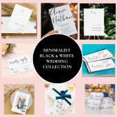 Minimale zwarte en witte bruiloft sparen de Datum RSVP Kaartje