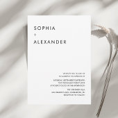 Minimalistisch zwart-wit huwelijksmenu menu