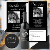 Bruid en bruidegom Initialen bruiloft Ronde Sticker