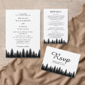 Minimalistische Moderne Zwart Wit Winter WeddingQR Save The Date (Personaliseer de collectie van deze zelfstandige maker.)