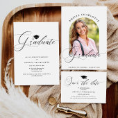 Afstudeerfeest boog foto uitnodigen aankondiging