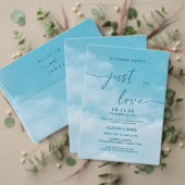 Minimalist Blue Sky Just Love Casual Ronde Sticker (Personaliseer deze collectie van deze onafhankelijke maker. Test)