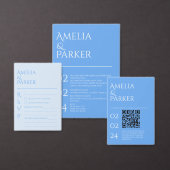 Minimalistisch blauw bruiloft uitnodiging Sticker (Personaliseer de collectie van deze zelfstandige maker.)