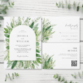 Minimalistische Boho Greenery bruiloft RSVP Kaartje (Personaliseer de collectie van deze zelfstandige maker.)