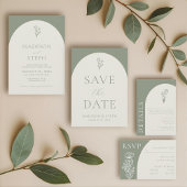 Boho Botanical Monogram Sage Green Wedding Menu