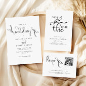Elegante Boho Script Trouwfoto Sla de datum op Save The Date