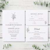 Minimalistische Botanische Bloemen | Huwelijksmenu Menu (Personaliseer de collectie van deze zelfstandige maker.)