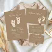 Baby Voetafdrukken Hij of zij Bruin Geslacht Onthu Servet