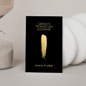 Minimalist Black Brushstroke Designer Logo White Visitekaartje