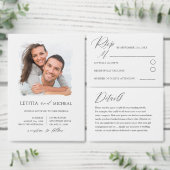 Modern Sla de datum foto bruiloft Aankondigingskaart (Personaliseer de collectie van deze zelfstandige maker.)