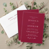 Minimalistische Bourgondië rood & wit eenvoudige b Save The Date (Personaliseer deze collectie van deze onafhankelijke maker. Test)