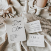 Minimalistische Kaart van RSVP QR-code voor weduws Notitiekaartje