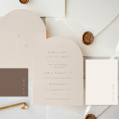Minimalist Boho Sand Copper Script Wedding Kaart