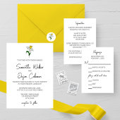 Minimalistische Daffodil Wedding Address Label