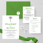 Minimalistische Daisy bruiloft adres Etiket