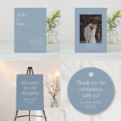 Minimalistische stoffige blauwe elegante bruiloft  servet