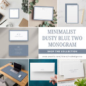 Minimalistisch mosterdblauw-grensmonogram post-it® notes