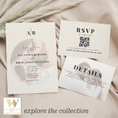 Editorial Ivory Monogram Photo Wedding Menu