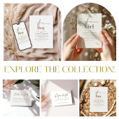 Elegante witte minimalistische luierkrabbel informatiekaartje